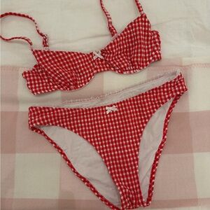 Solid & Striped Red Gingham Bikini